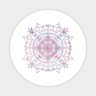 Colorful Flowers & Hearts Mandala Magnet